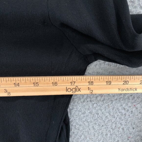 Lovers + Friends Top Womens Small Black Bodysuit Long Balloon Sleeves Snap Front - Picture 8 of 10